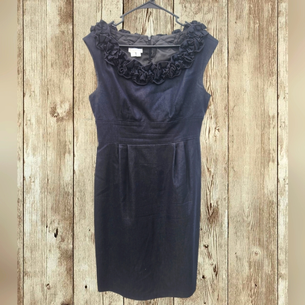 London Time black / charcoal colored knee-length dress size 10